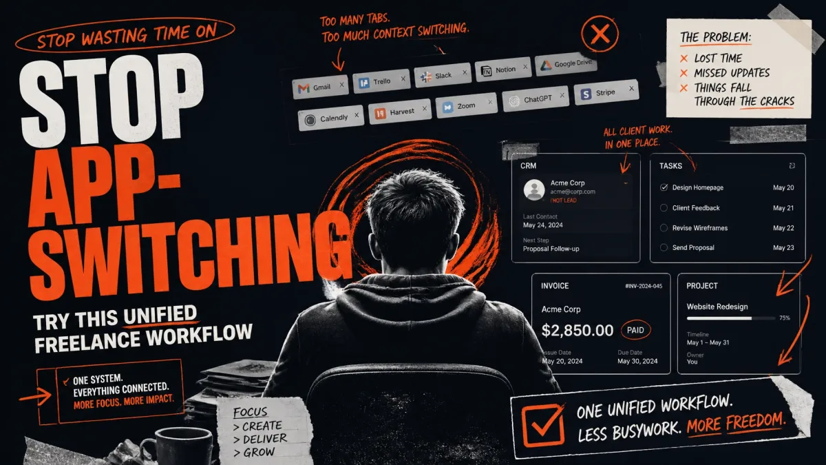 Stop Wasting Time on App-Switching: Try This Unified Freelance Workflow Instead